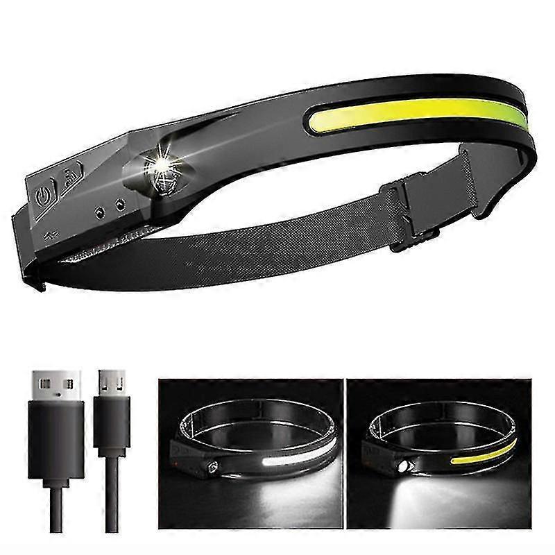 Led Headlamp Sensor Headlamp With Built-in Battery Usb Rechargeable Headlamp Flashlight