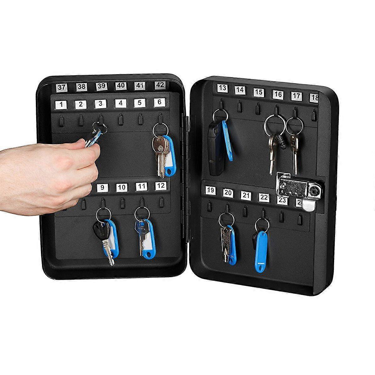 Steel Combination Lock Keys Cabinet Security Storage Box Organizer Holder Locked Key Box Wall Mount 48 Slots