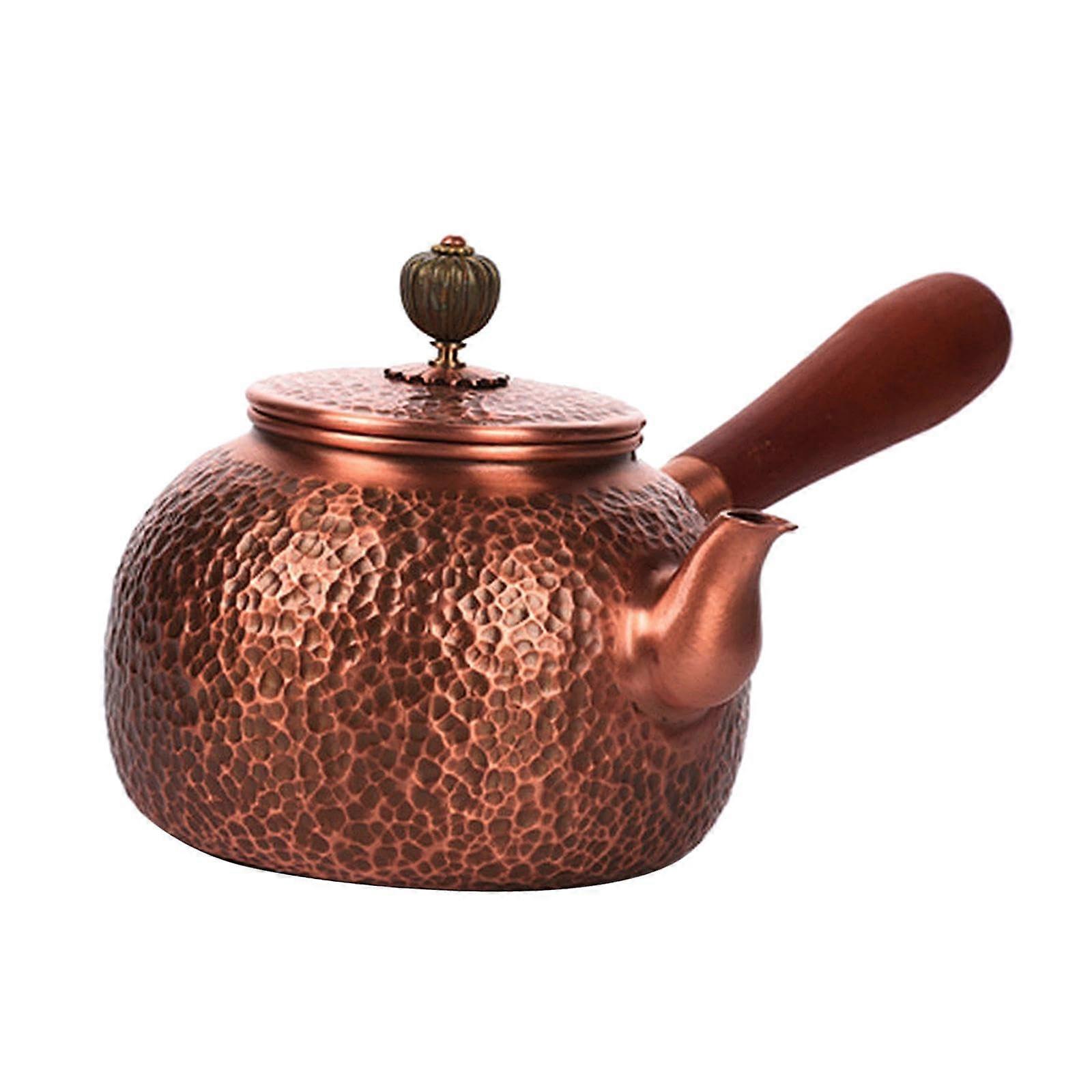Violet Copper Handmade Teapot 13cm x 9cm for Restaurant Use, Vintage Style, Durable Material