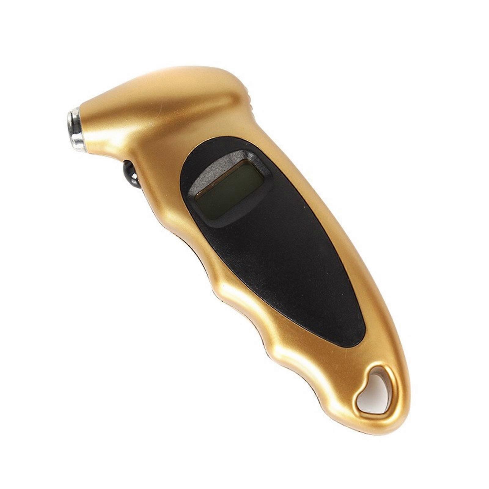 Versatile Tire Pressure Diagnostic Device with Easy To Read LCD Screen Easy Grip Tire Pressure Measuring Instrument Gold