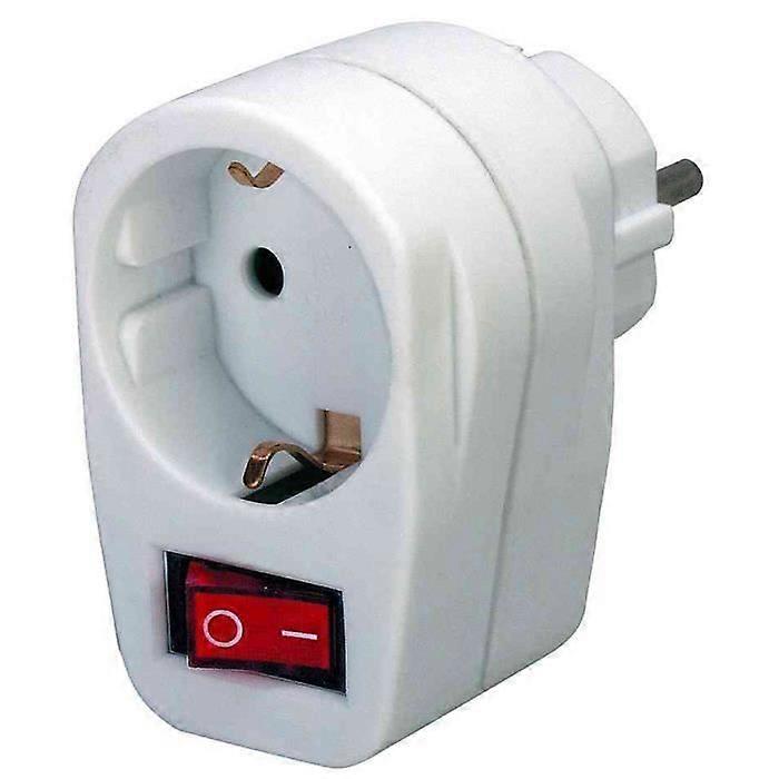 Adapter plug - BRENNENSTUHL - safety contact - with child protection and illuminated switch - white
