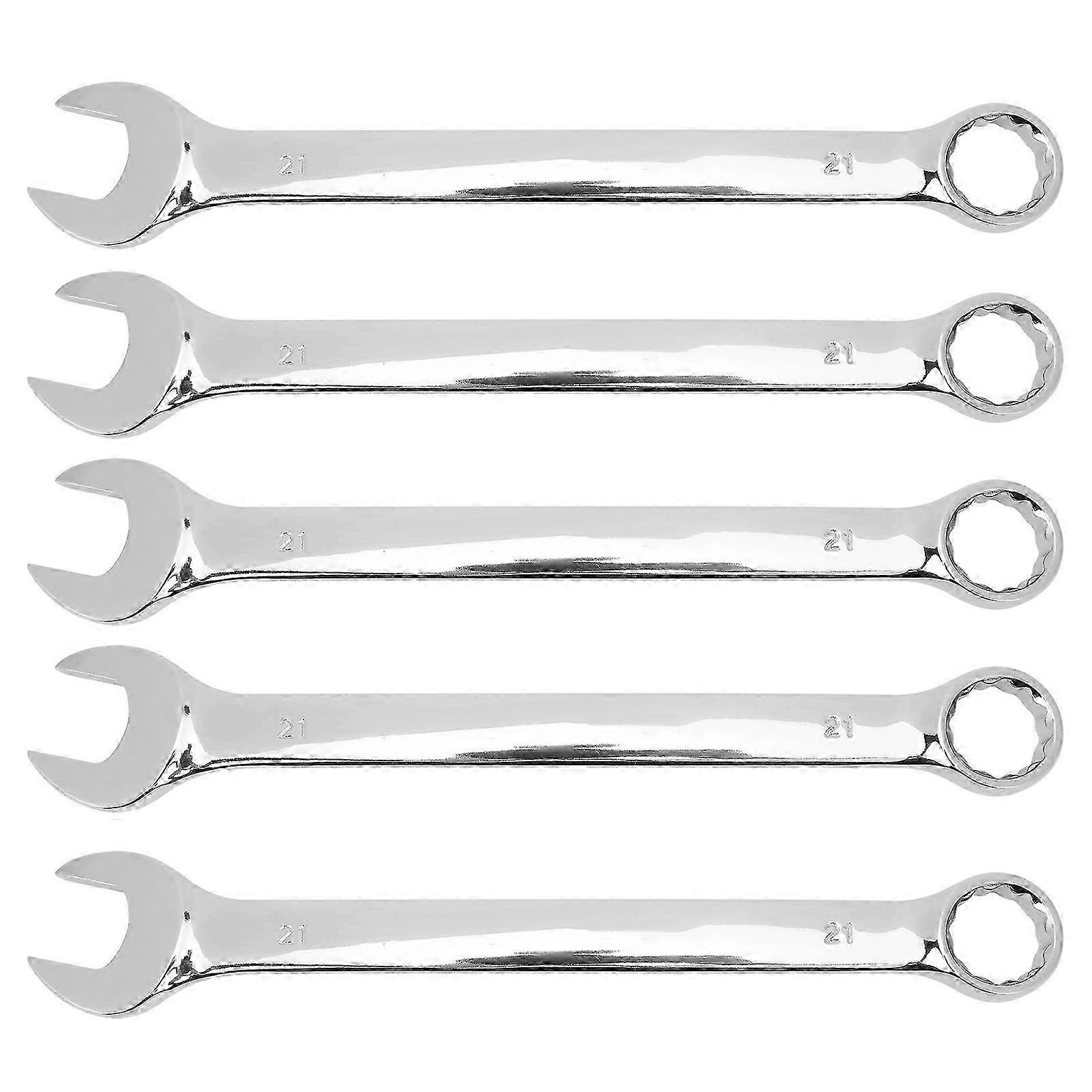 5 stks ratelsleutel Open Box Spanner Dual Purpose Chroom Vanadium Staal Handgereedschap 21mm