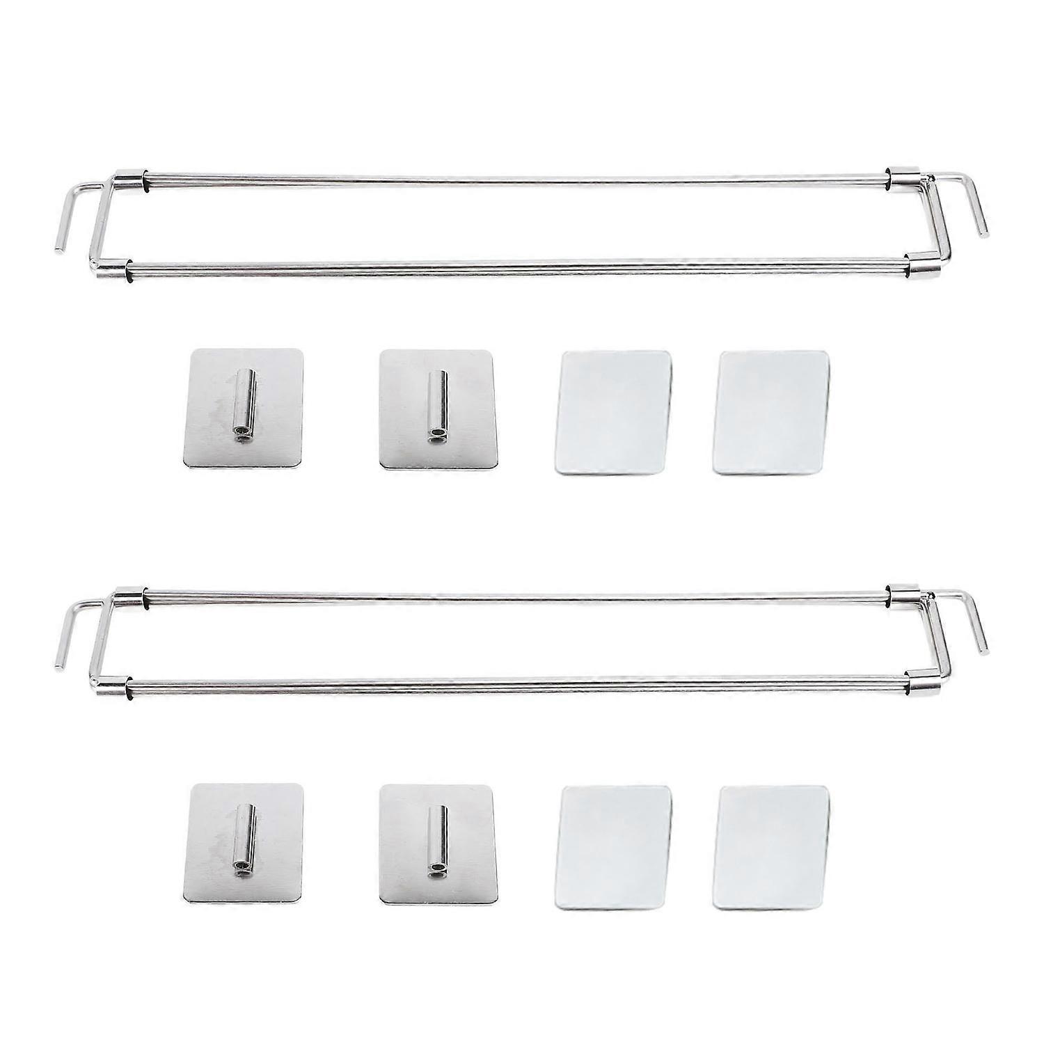 2pcs RV Shower Corner Storage Bar Adhesive 12.5 to 22.5in Adjustable Stainless Steel RV Refrigerator