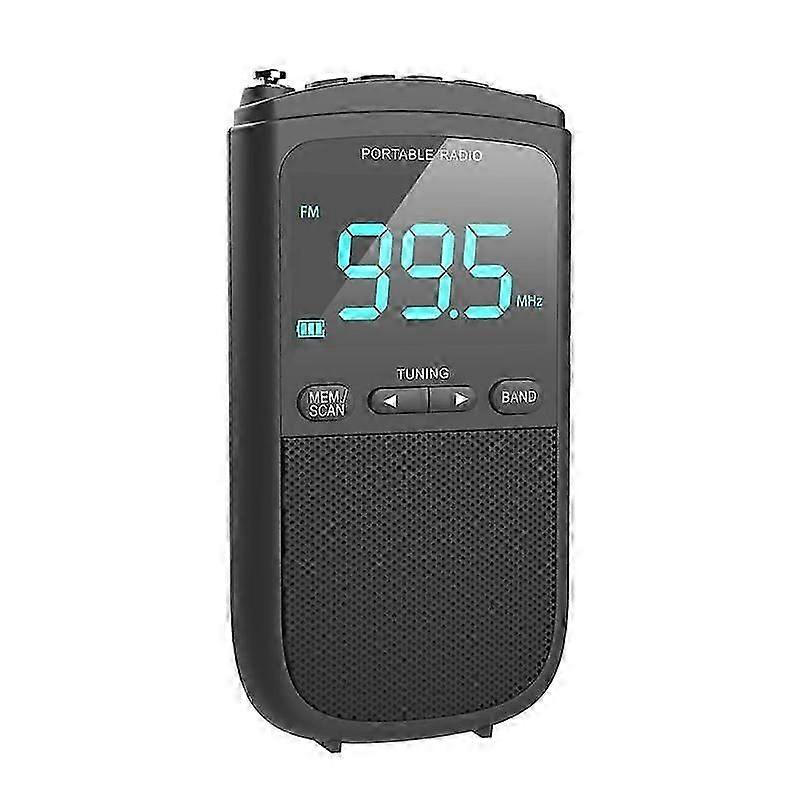 Pocket AM FM Walkman Portable Transistor Radio with Digital Tuning, LCD Screen,Stereo Earphone Jack, Sleep Timer JN