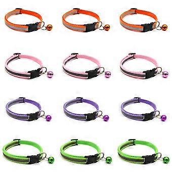 Cat Collar with Safety Buckle, Earth Friendly Quality Nylon Material for Sustainable Pet Gear, Reflective Stripes