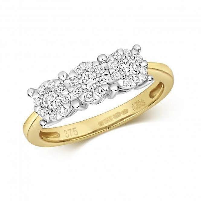 Diamond Jewellery 9k White Gold Diamond Ring RD116