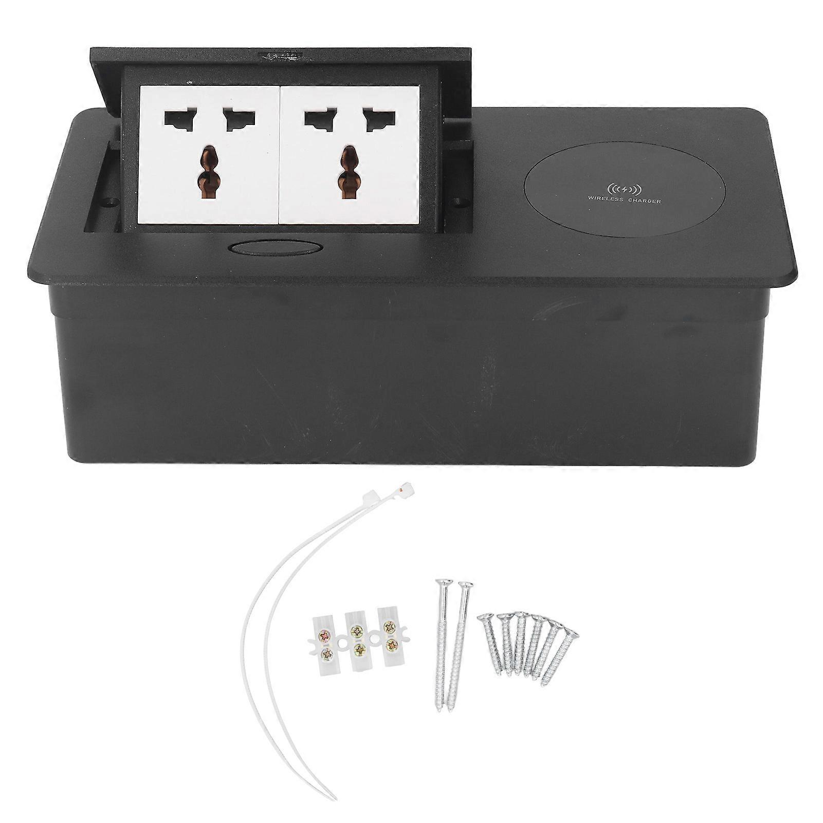 Table Connection Box Conference Room Countertop Desktop Socket Outlet Strip Multifunctional Wireless Charge AC250V