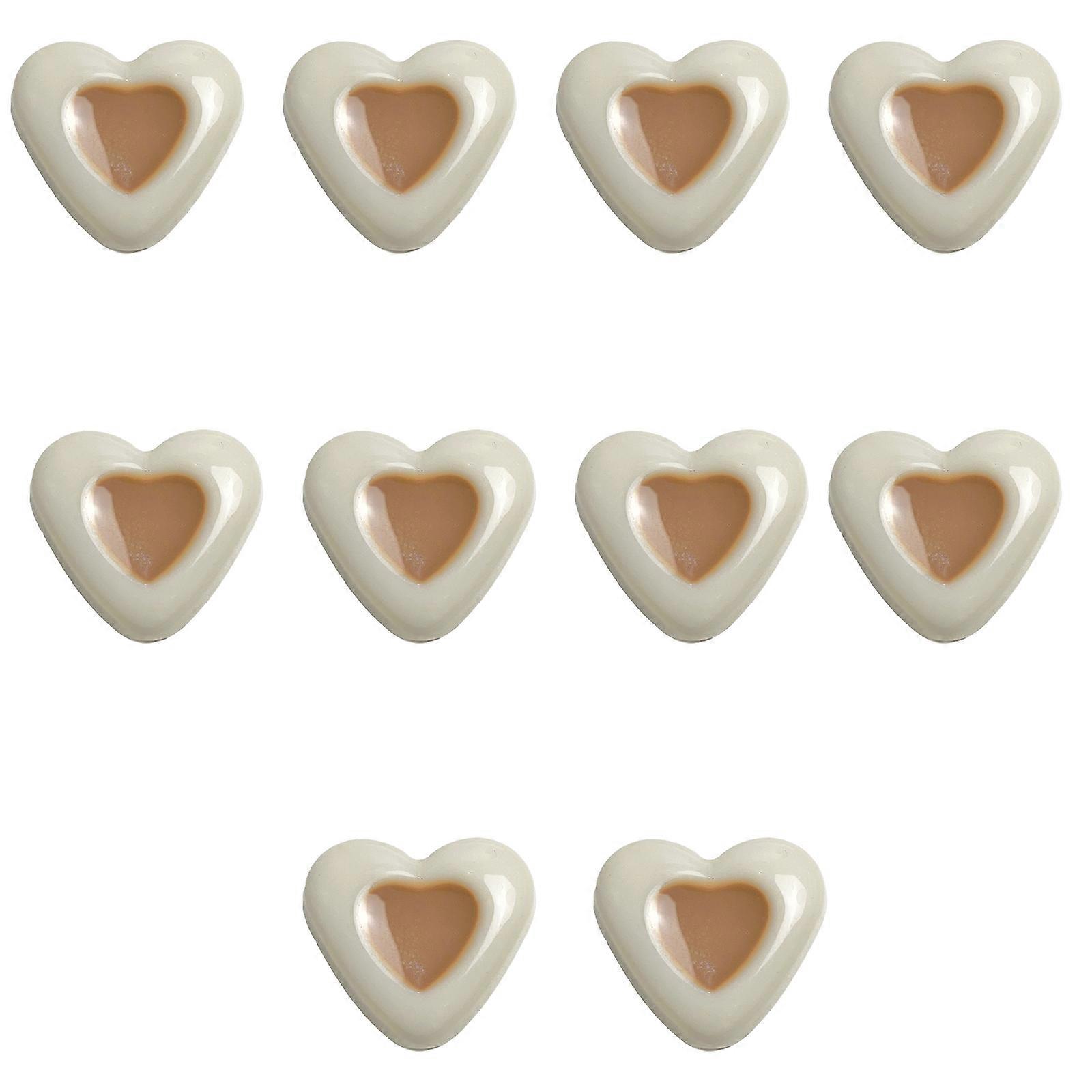 10stk akryl fladt hjerte perle hjerte løse perler afstandsstykker kærlighed-hjerte spacer perler charme til DIY smykker armbånd gør ris kaffe