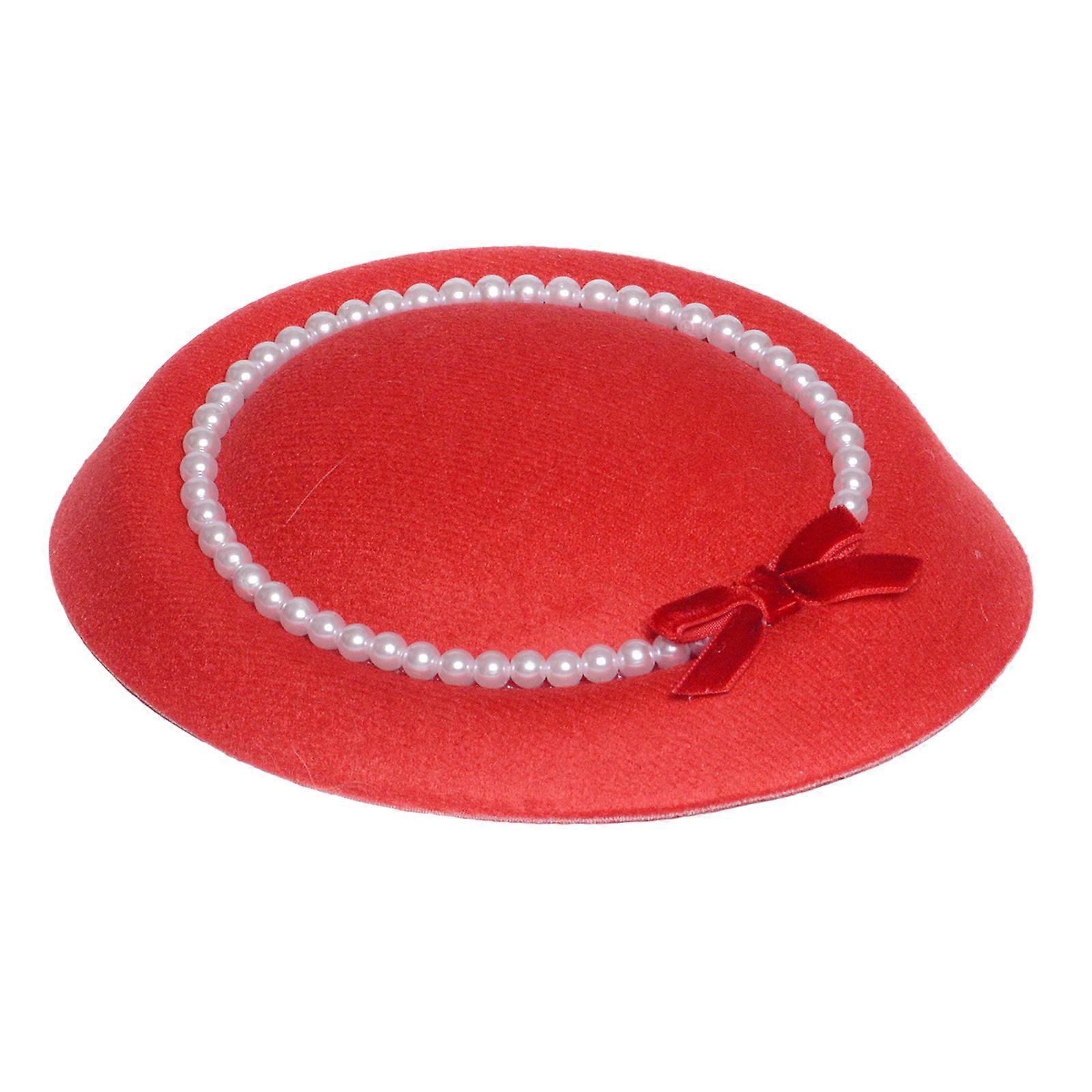 Retro Fascinator with Oversized Bowknot  for Retro Parties Flapper Clip Stylish Headpiece Photo Props  red red bow