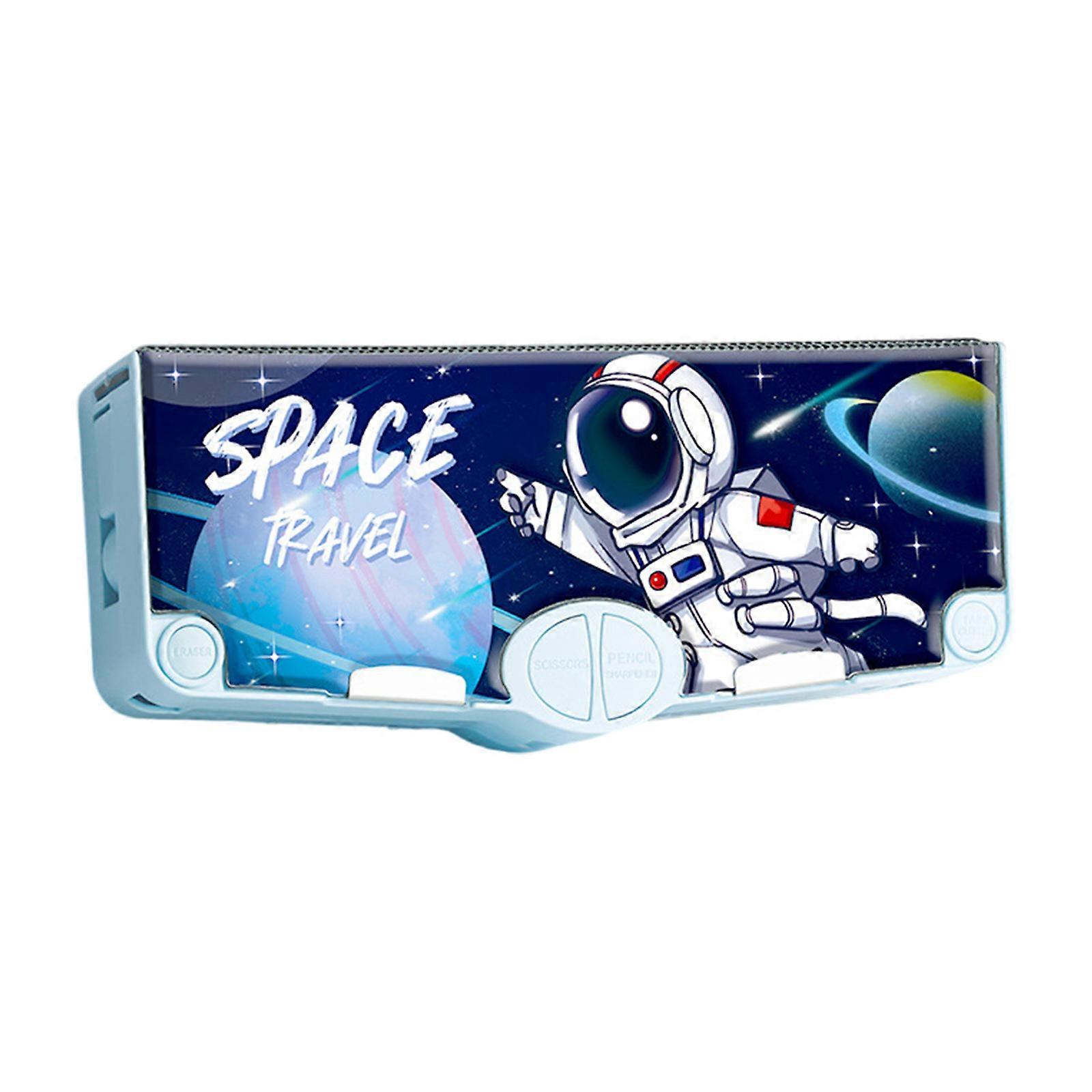Cartoon Pen Case Multifunctional Pencil Box With Safety Scissors Sharpener Timetable Finger Wrap Tape Clear Ruler Eraser