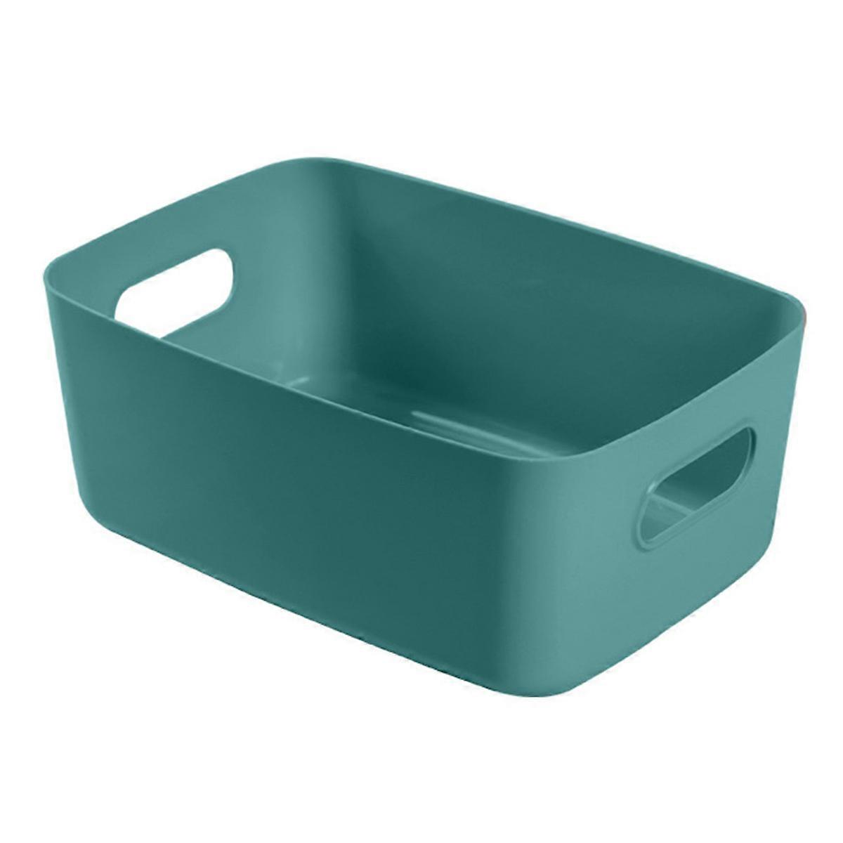 Desktop Storage Basket PP Cosmetic Storages Box Desktops Sundries Organizer with Handle for Household Large Green