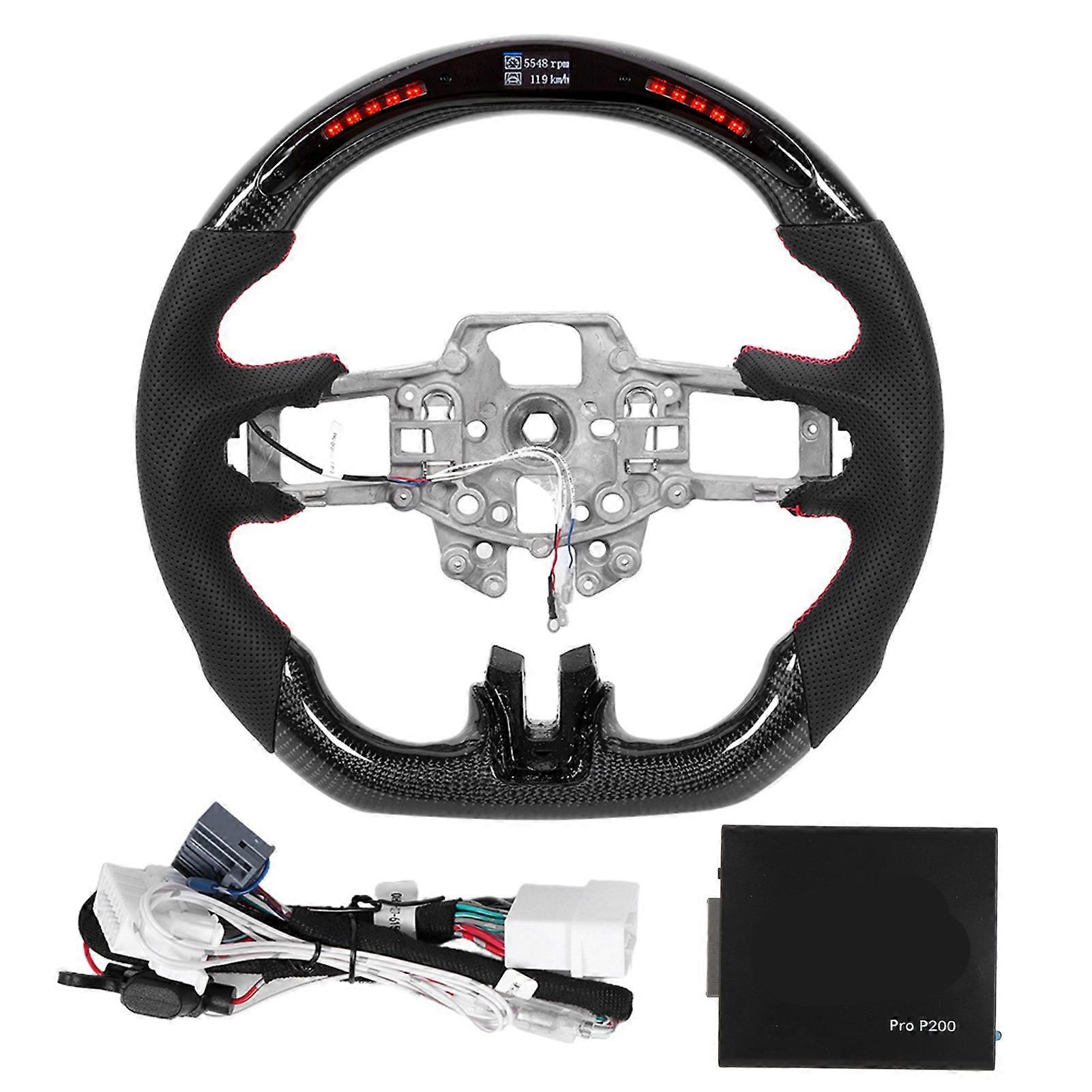 Carbon Fiber Steering Wheel LED Shift Lights Display Fit for V6 EcoBoost GT Shelby 2015‑2017