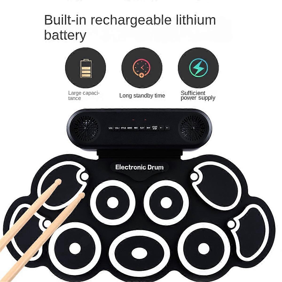 Electronic Drum Set Electric Portable Hand Practice With Pedal