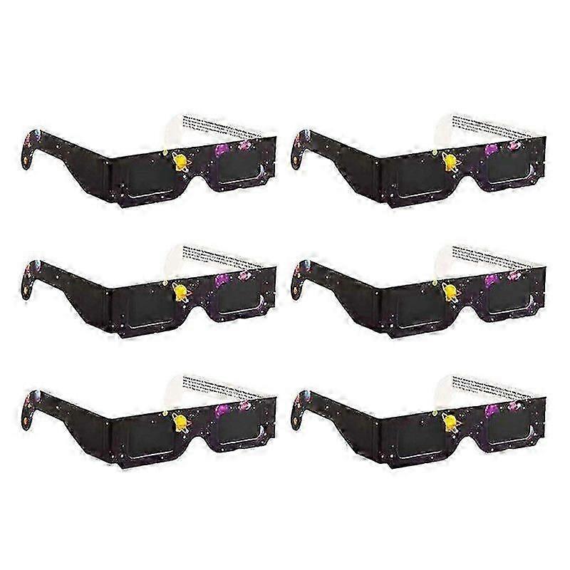 6 Pack de hârtie ochelari de eclipsă solară Eclipse Shade pentru vizualizarea directă a soarelui Nuanțe sigure pentru vizualizarea directă a soarelui