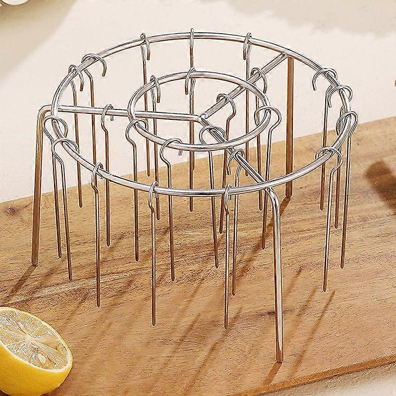 Air Fryer Stainless Steel Vertical Grill Rack Detachable String Grill Vertical Barbecue Skewer Bracket 24 Baking Needle