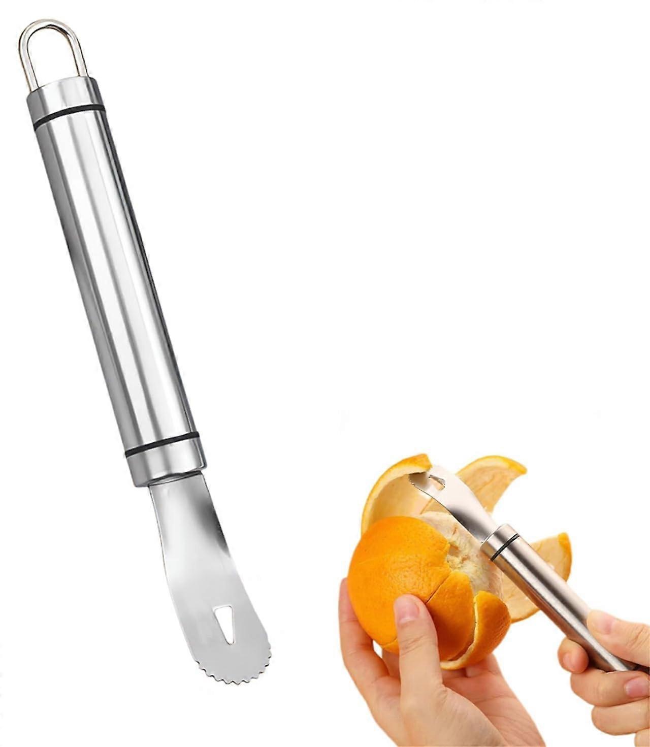 Long-Handle Citrus Slicer & Grater, Stainless Steel, Vintage Style, Ergonomic Design for Easy Use