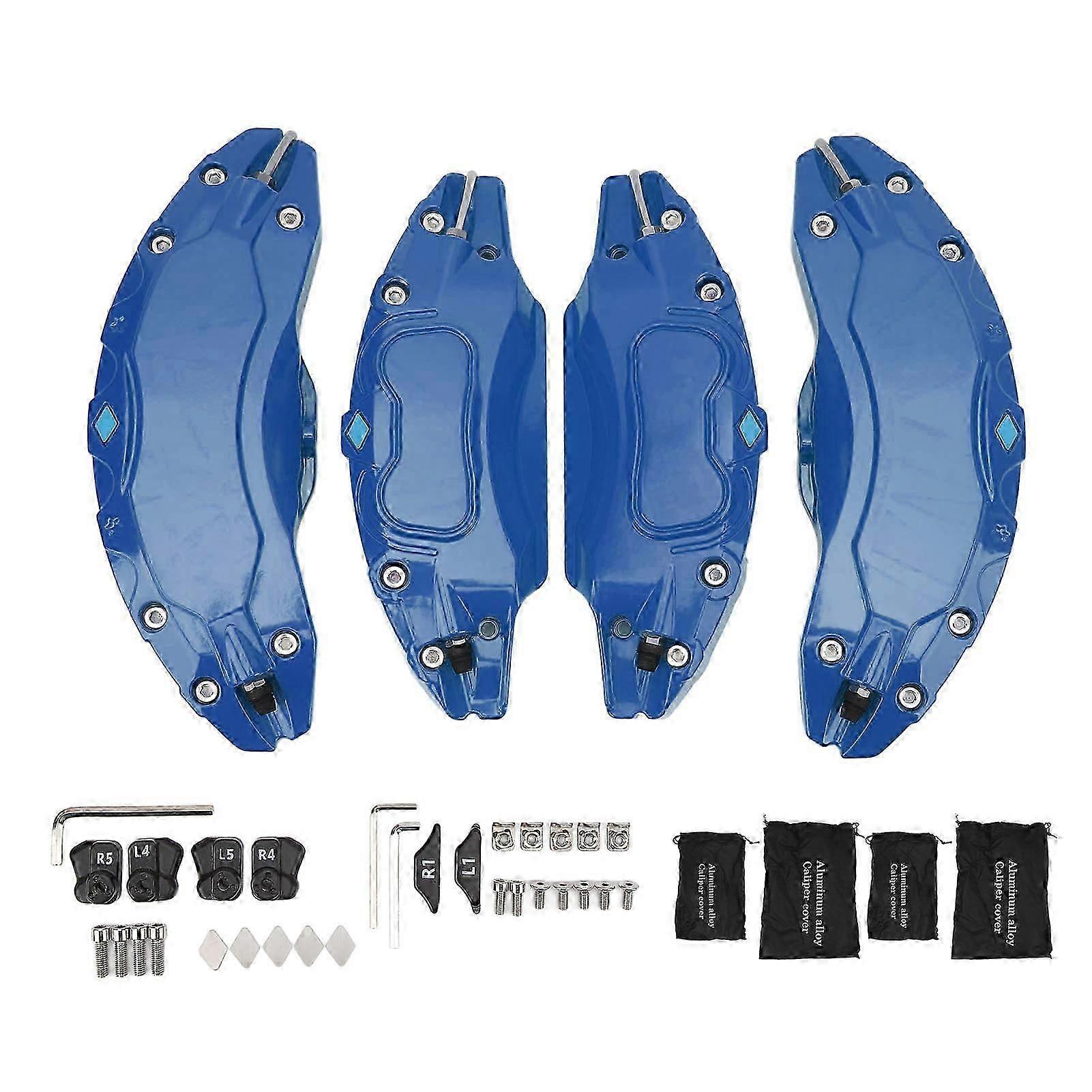 4pcs כיסוי קליפר בלם החלפת סגסוגת אלומיניום אחורית קדמית לטסלה דגם Y 19 20in גלגלים רכזת כחול
