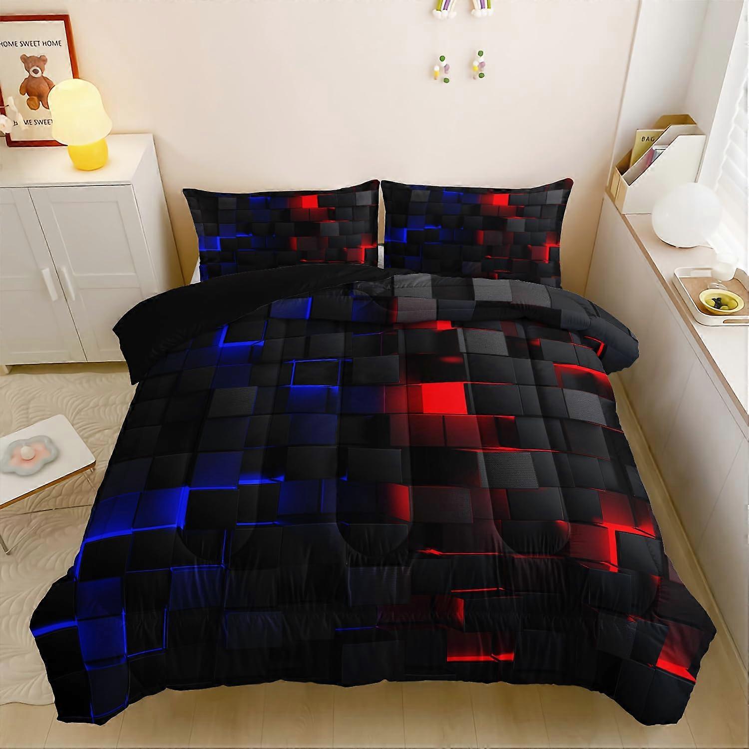 Geometric Fluffy Bedding Set for Boy Bedroom Decoration Full Size