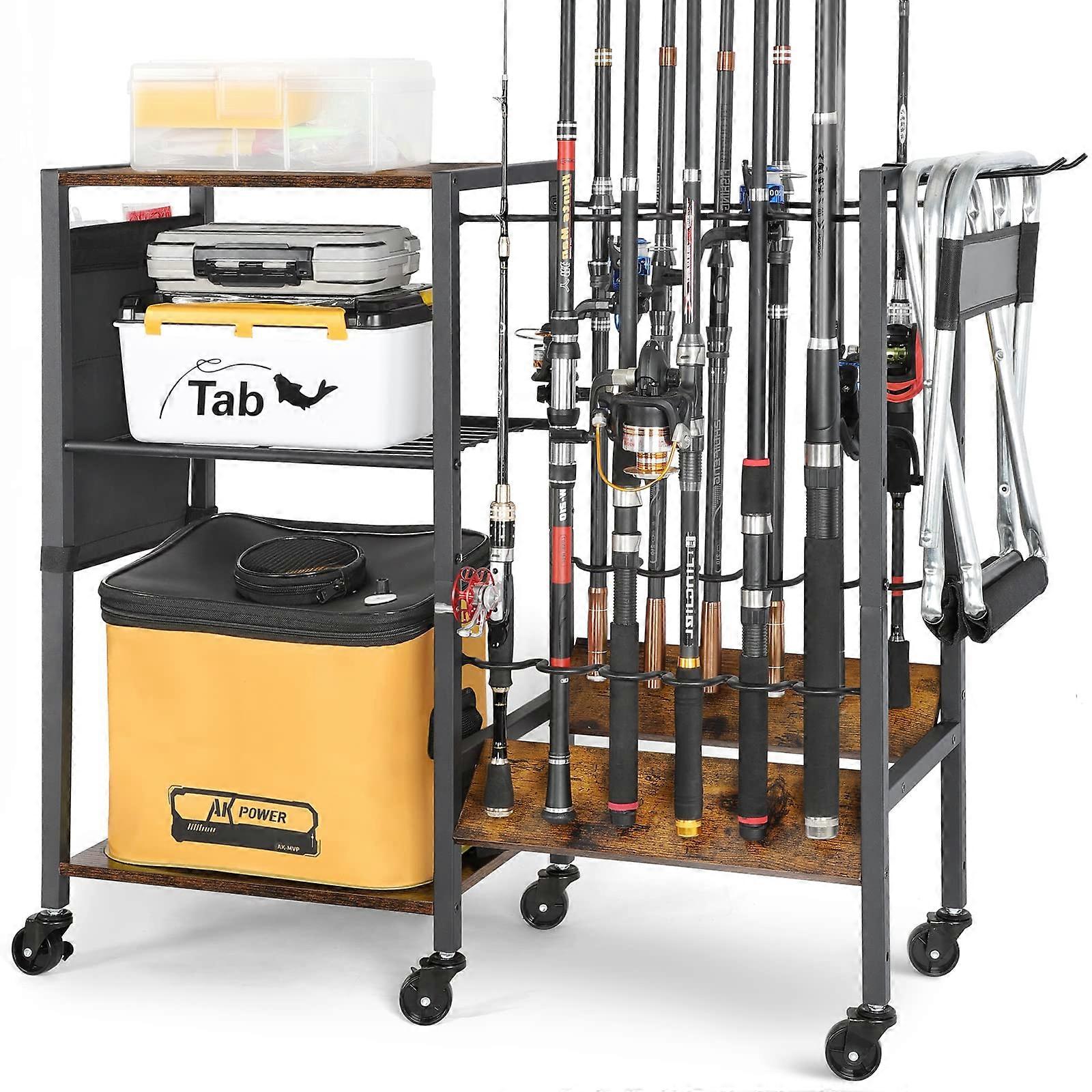 Garaj ve Ev Girişi için Olta Tutucu ve Olta Arabası, Erkekler ve Babalar için Ayarlanabilir Olta Düzenleyiciler