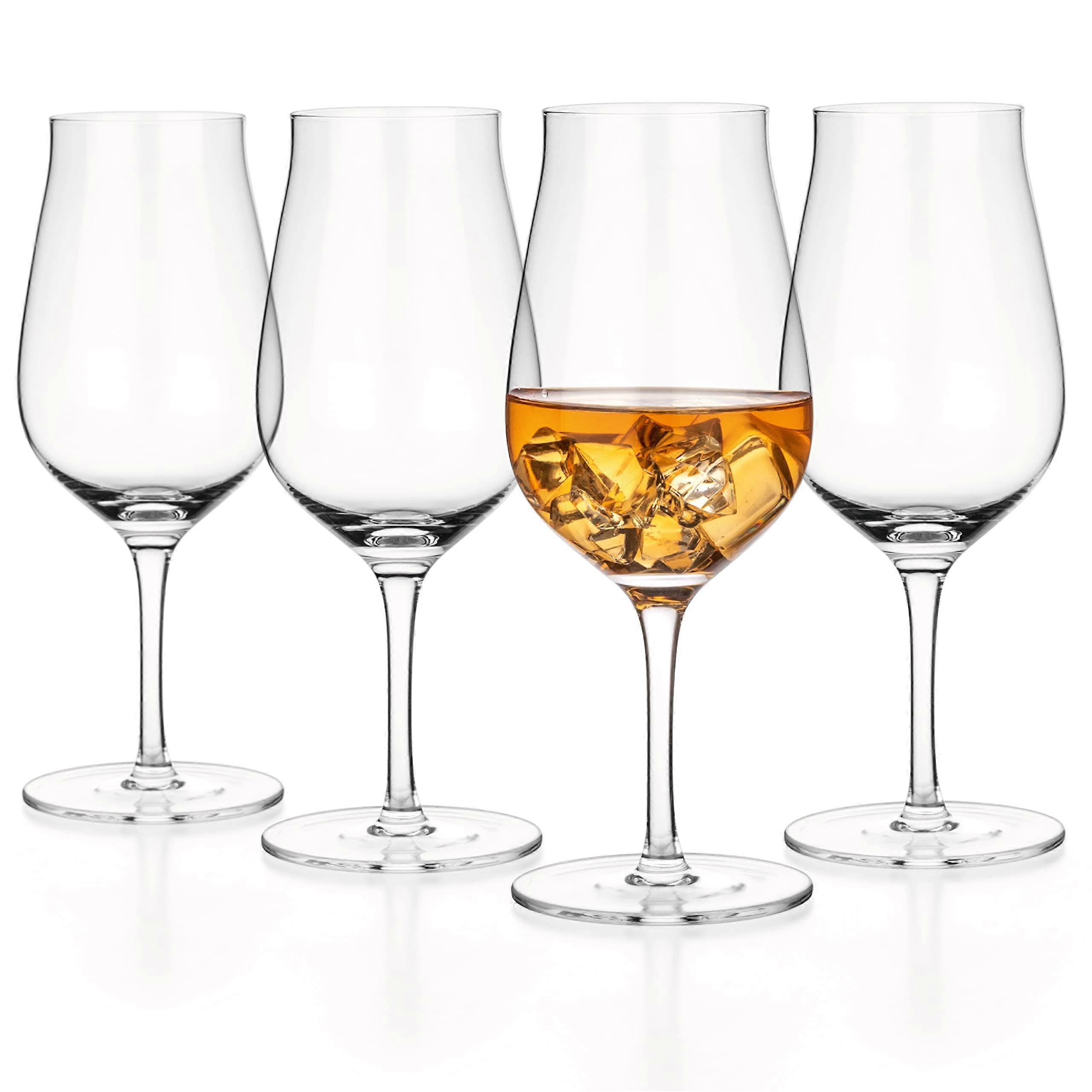 4 Set Large Handcrafted Lead-Free Crystal Glasses for Drinks 10oz/300ml