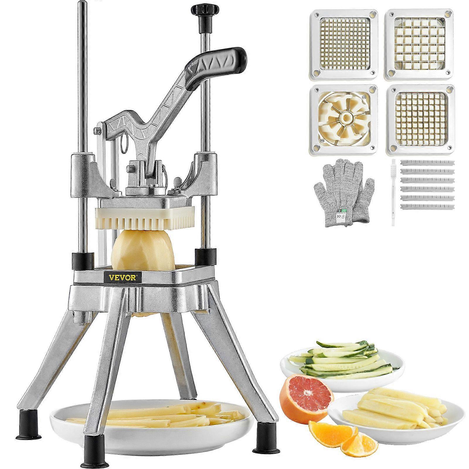 Succebuy Kommerzieller Zerkleinerer mit 4 Ersatzklingen Kommerzieller Gemüsezerkleinerer Gemüseobstzerkleinerer für Restaurants und Heimküche