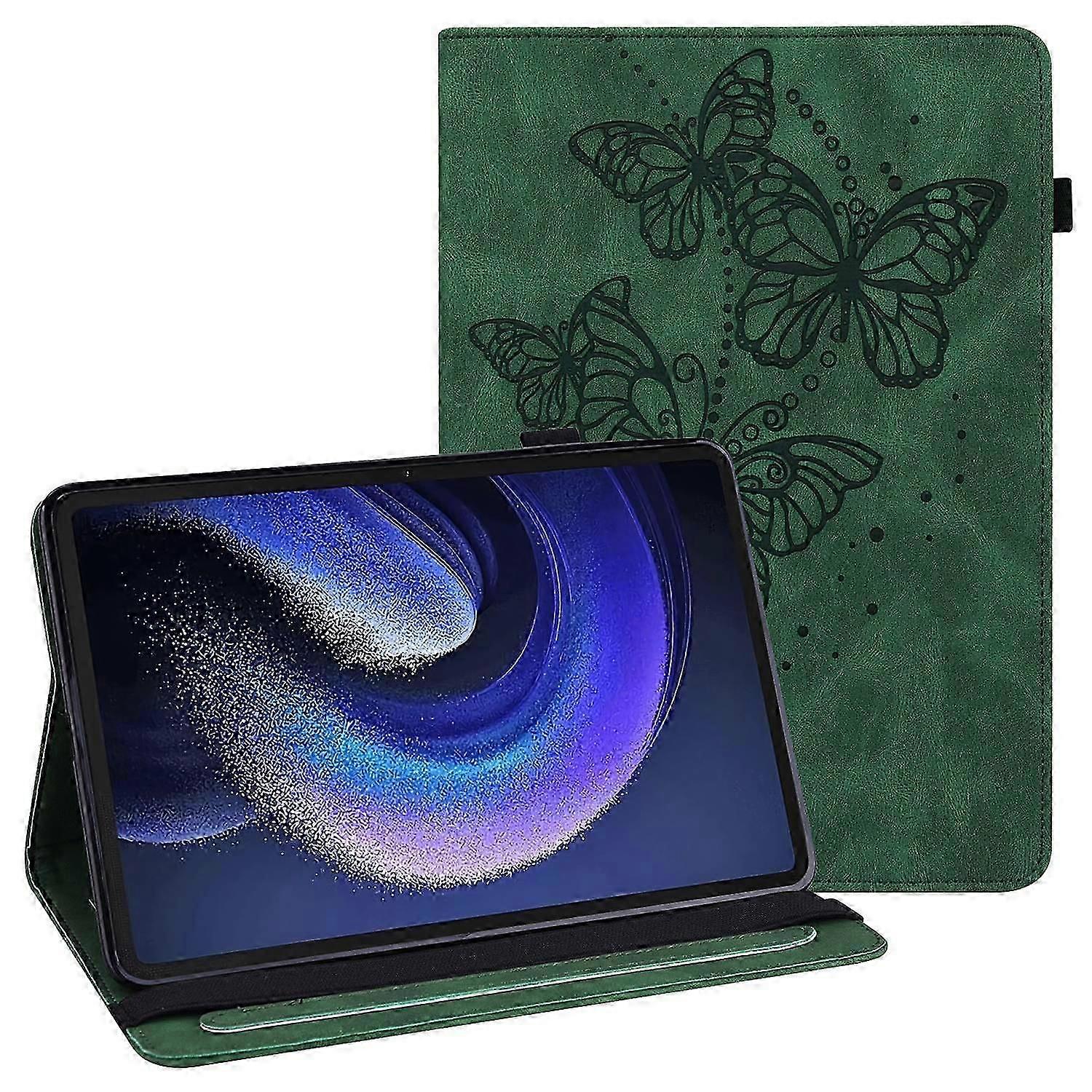 For Xiaomi Pad 6 PU Leather Case Imprinted Butterfly Wallet Function Stand Tablet Cover