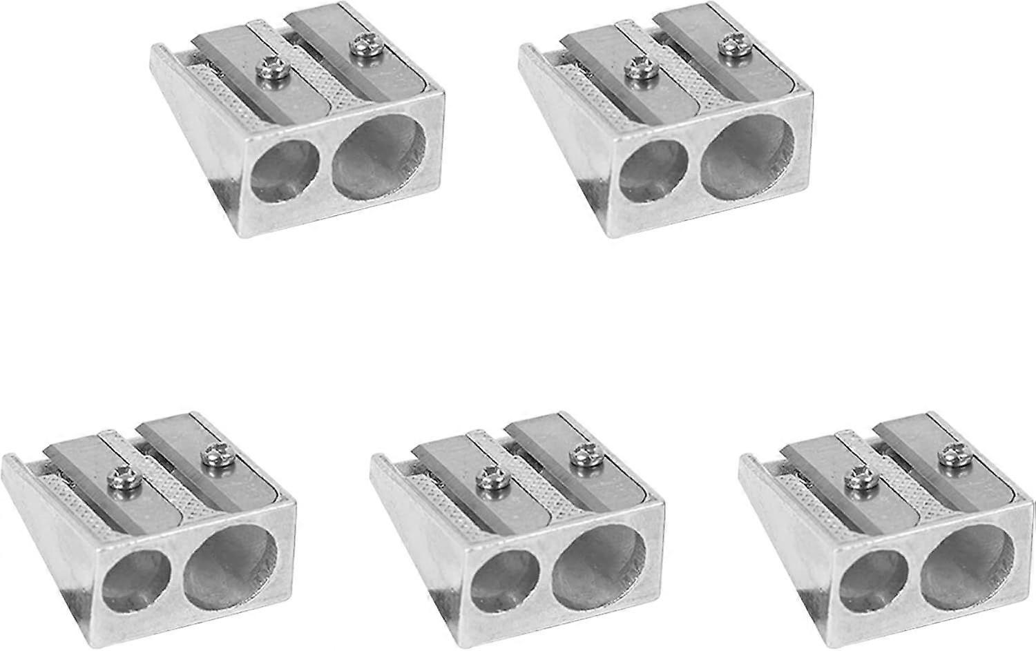 5 Pack Pencil Sharpeners Dual Hole Sharpener Manual Pencil Sharpener Metal Pencil Sharpener Metal Sharpener for School Office Home Art Projects