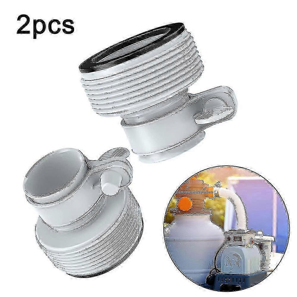 2pcs Swimming Pool Filter Pump Adapter 1.25 Inch To 1.5inch Hose Conversion Adapter For Intex Filter Pump