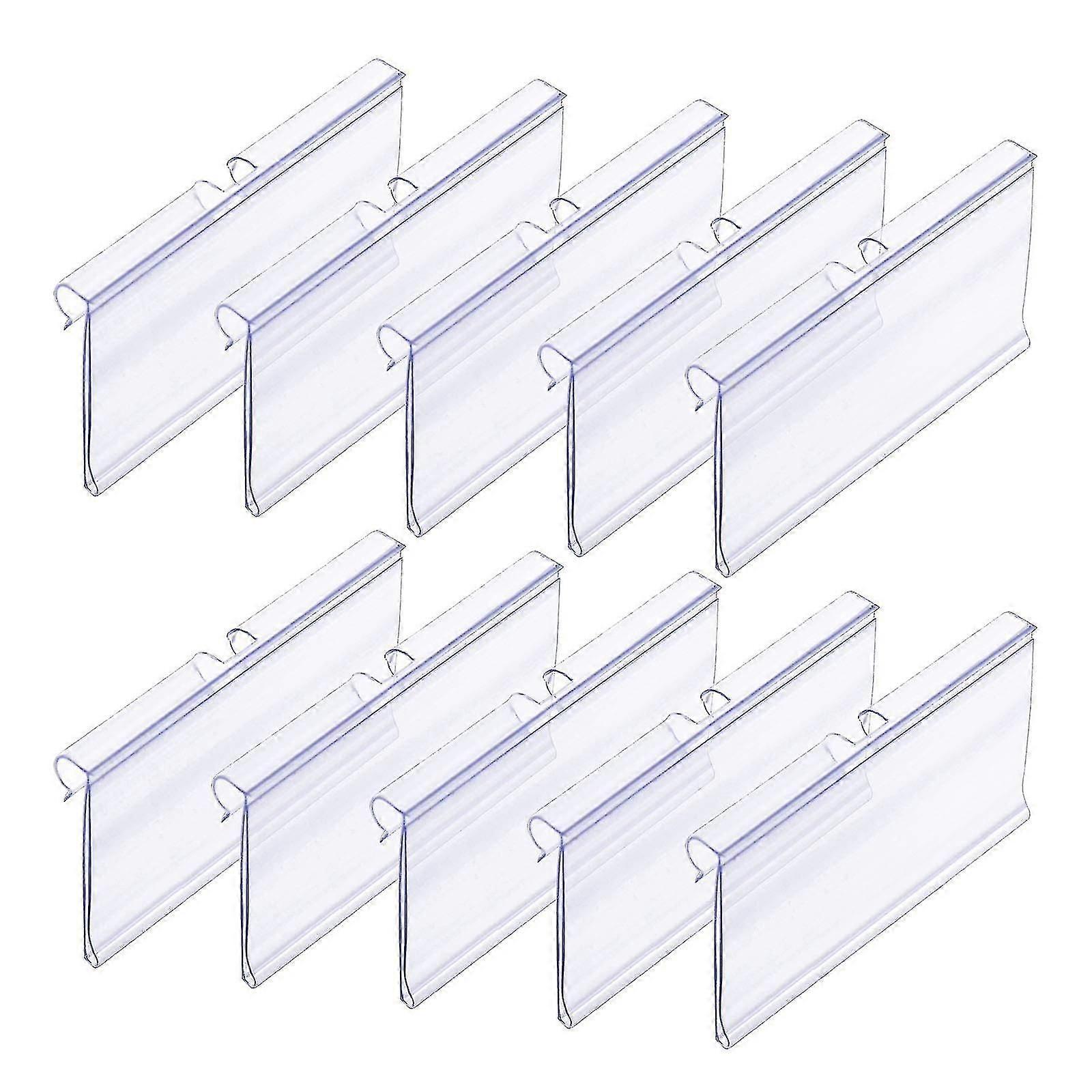 50 Pcs Clear Plastic Label Holders For Wire Shelf Retail Price Label, 8cm X 4cm Basket Labels Clip On Labels For Storage Bins