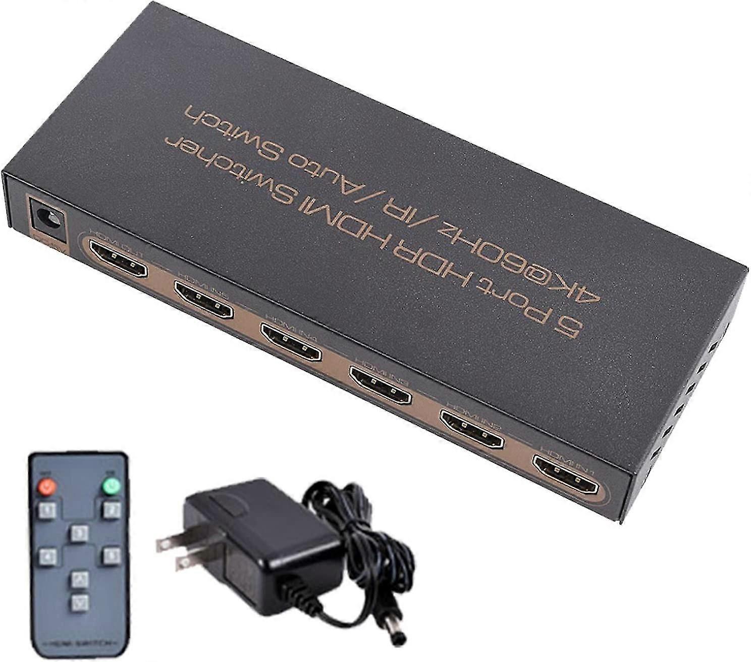 Hdmi Switch 4k,5 Port Hdmi Switcher With Remote,60hz Hdmi Splitter,compatible With Standard Hdmi-compatible Interface Such As Computer,dvd Player,av R