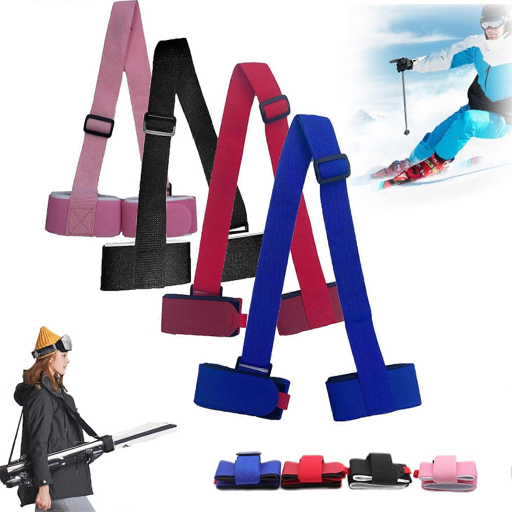 Ski Carrier Strap Adjustable Clipstick Ski Straps for Snowboard and Skis, Durable Design and Comfortable Fit