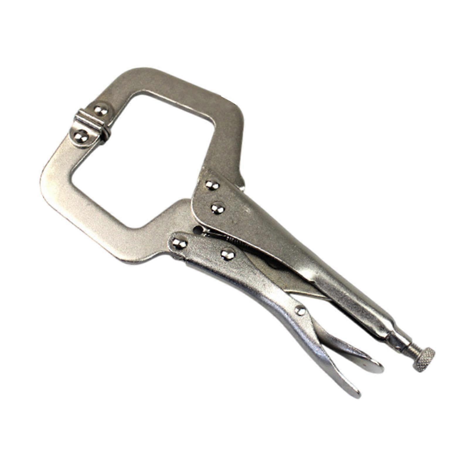 C-clamp Locking Plier Welding Pliers with Swivel Pads Adjustable Vise Clamp Vise Grips for Home Drawers Workshop Craftsmen, 9 inch