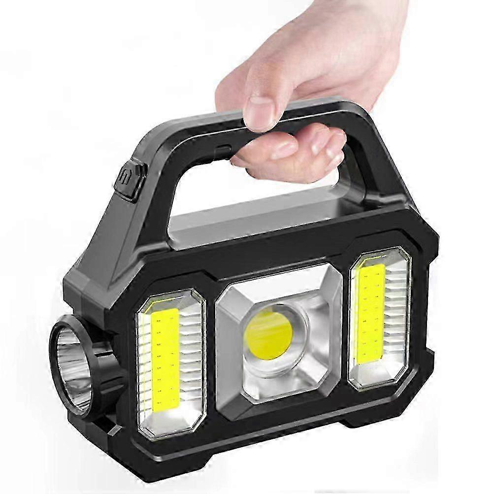Solar-Powered LED Flashlight with Handheld Design, Waterproof Camping Light for Tent & Outdoor Use_MM2