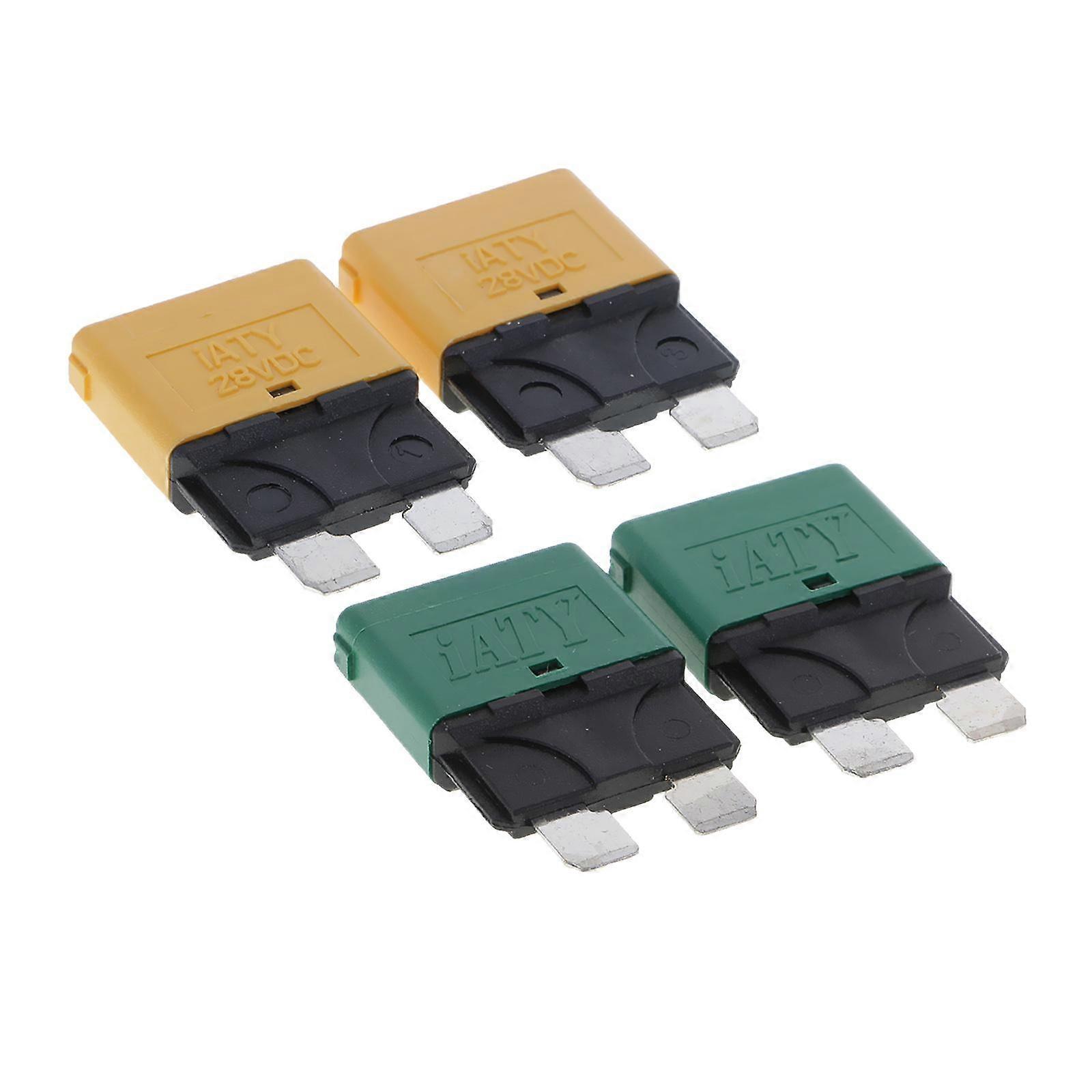 4Pcs Automatic 28V Marine Resettable Fuse Auto Circuit Breaker Blade 20A 30A