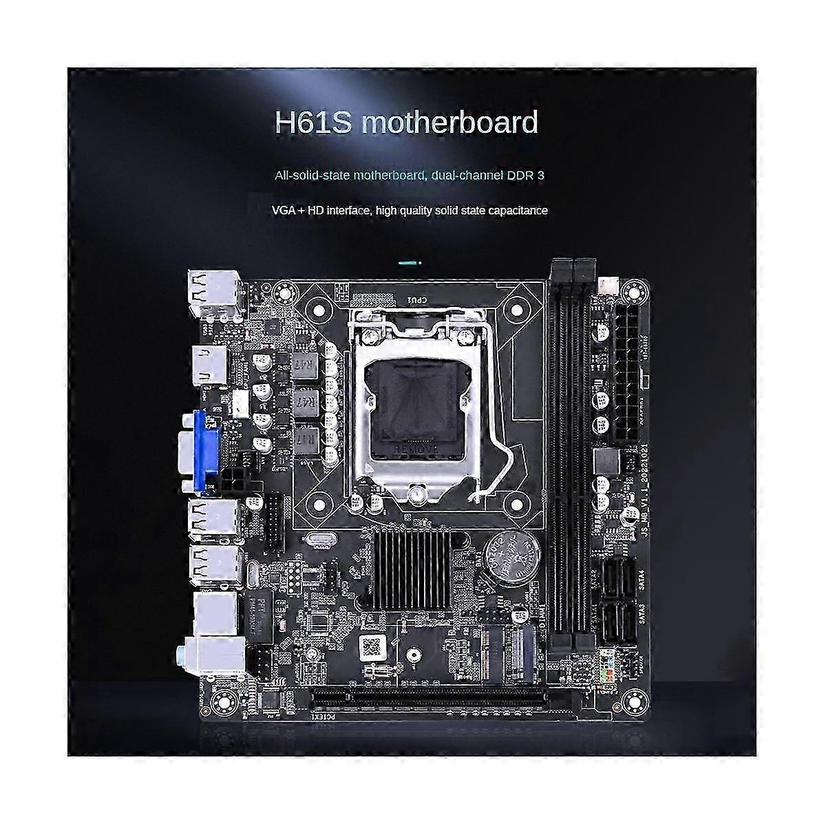 H61S (H61) LGA1155 Anakart + I3 2120 CPU + 4G DDR3 1600Mhz RAM + Termal Gres + SATA Kablosu + Bölme Desteği