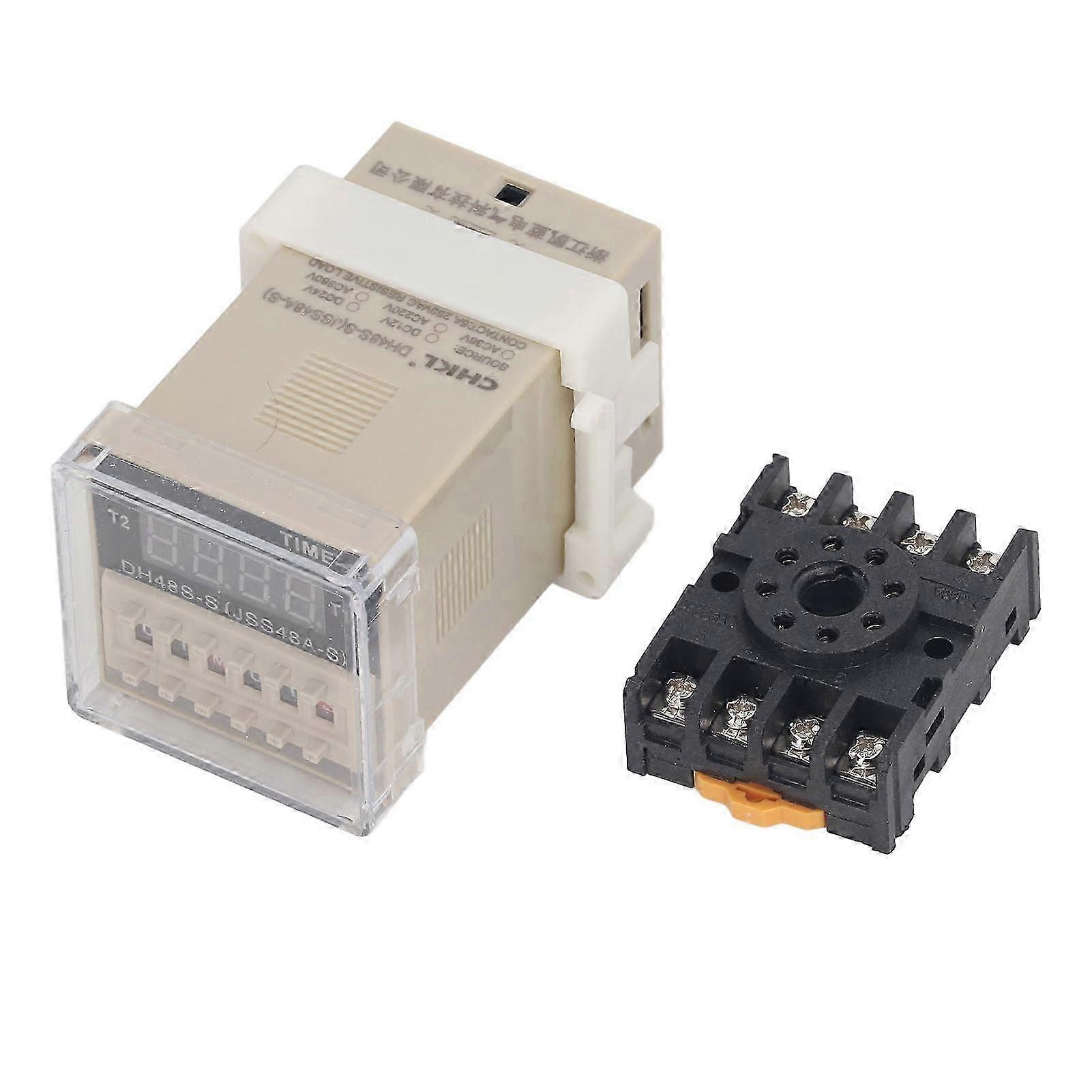 Time Relay 0.1s To 99h Adjustable Digital Cycle Delay Timer Switch for Street Light Electrical Cabinet DC24V