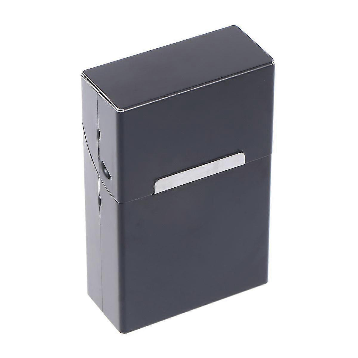 Large Capacity Magnetic Aluminum Cigarette Case - Black