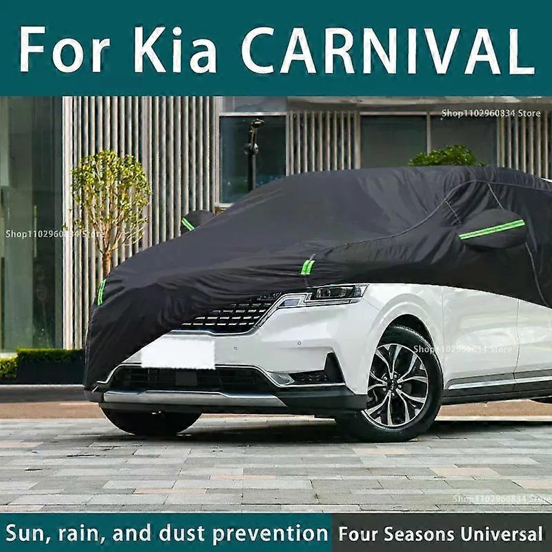 Για Kia καρναβάλι 210T πλήρες αυτοκίνητο καλύπτει υπαίθρια UV προστασία ήλιου σκόνη βροχή προστατευτικό κάλυμμα αυτοκινήτων αυτόματη μαύρη κάλυψη αυτοκινήτων
