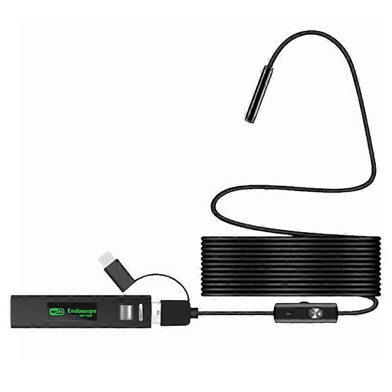 5M Wireless Endoscope Wifi Inspection Camera Borescope Waterproof Ip68 Semi-Rigid Cable For Ios Android Iphone Windows Mac-5m