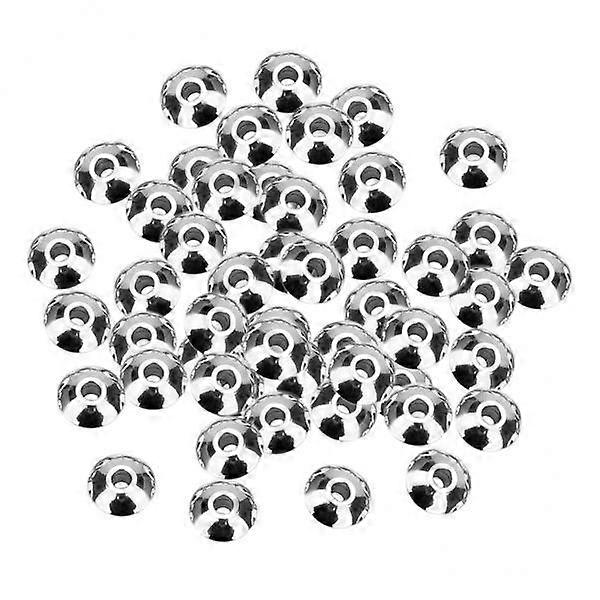 2x 50Pcs UFO glatte runde Metall Perlen Spacer Perlen für DIY Perlenschmuck