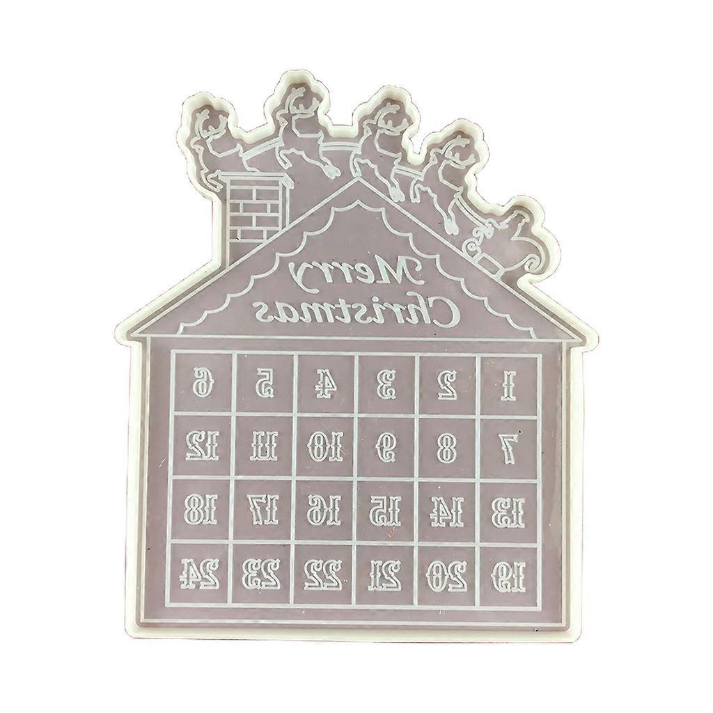 Christmas Countdown Calendar Epoxy Resin Mold Xmas Advent Calendar Silicone Mould DIY Crafts Home Decoration Casting Tools Clear