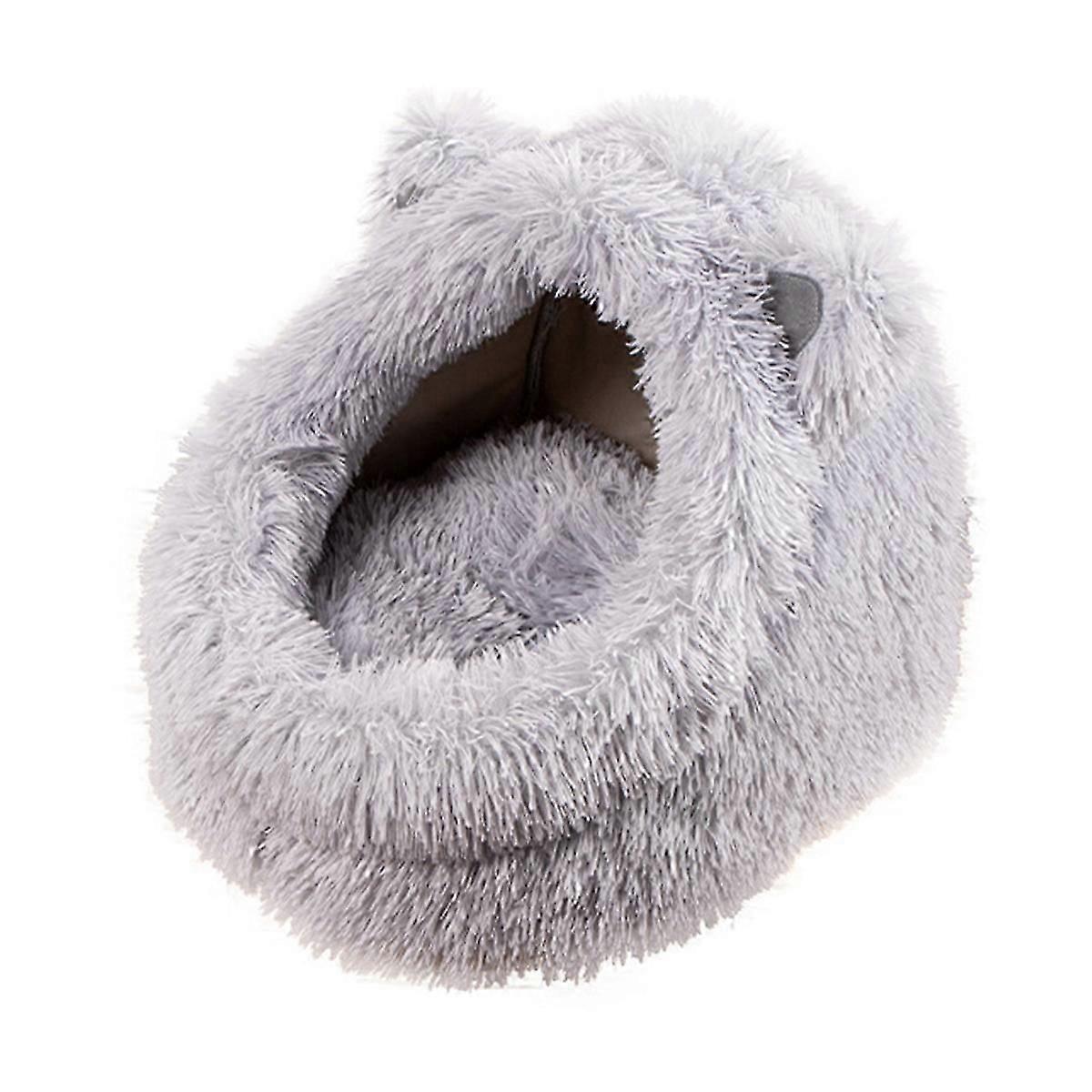 Plush Cat Bed Cat Bed Semi-Enclosed Dog Bed Removable M