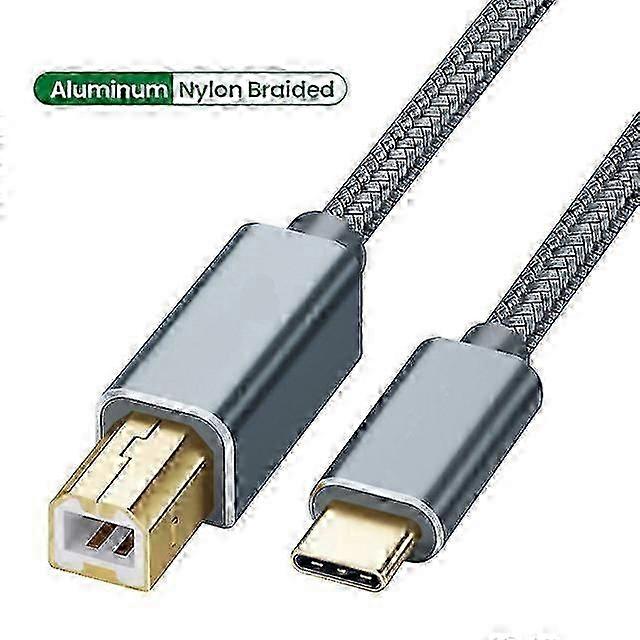 Epson HP Canon Brother Compatible Braided USB-C to USB-B 2.0 Cable for Printer and Scanner with MIDI Controller Support for MacBook Pro