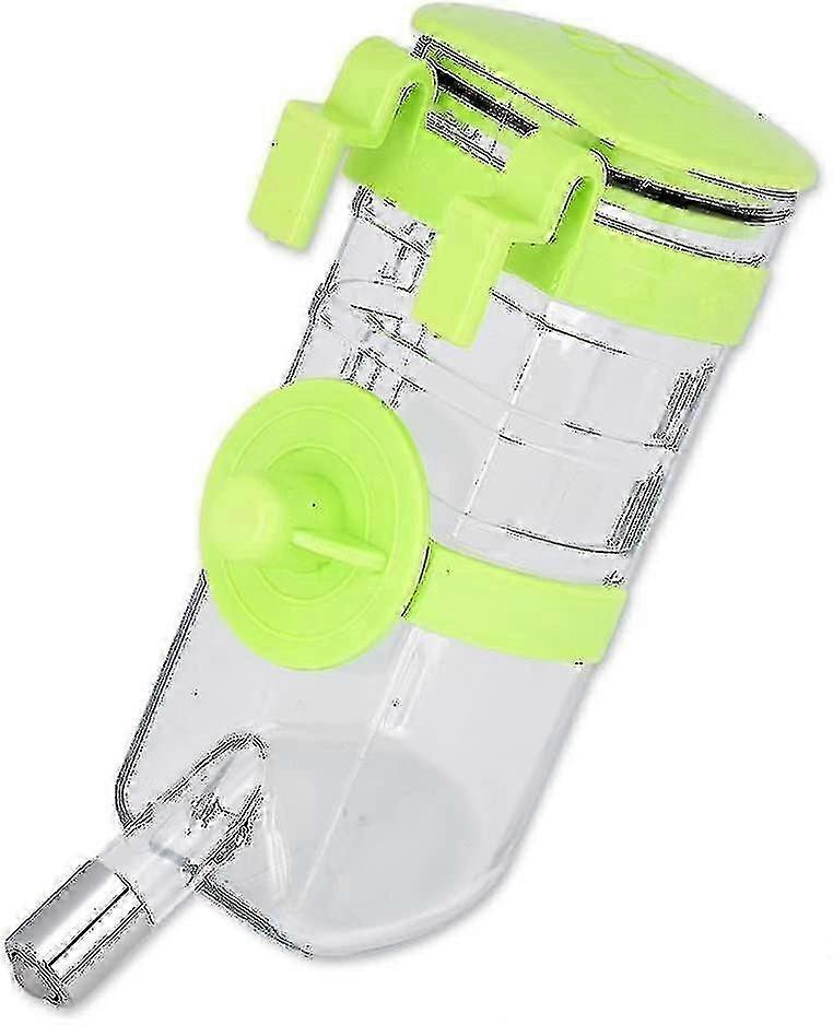 Distinctive Style Rabbit Water Bottle No Drip 350ml/12oz Dog Crate Water Dispenser Hanging Pet Cage Water Bottles - Green (shikai)