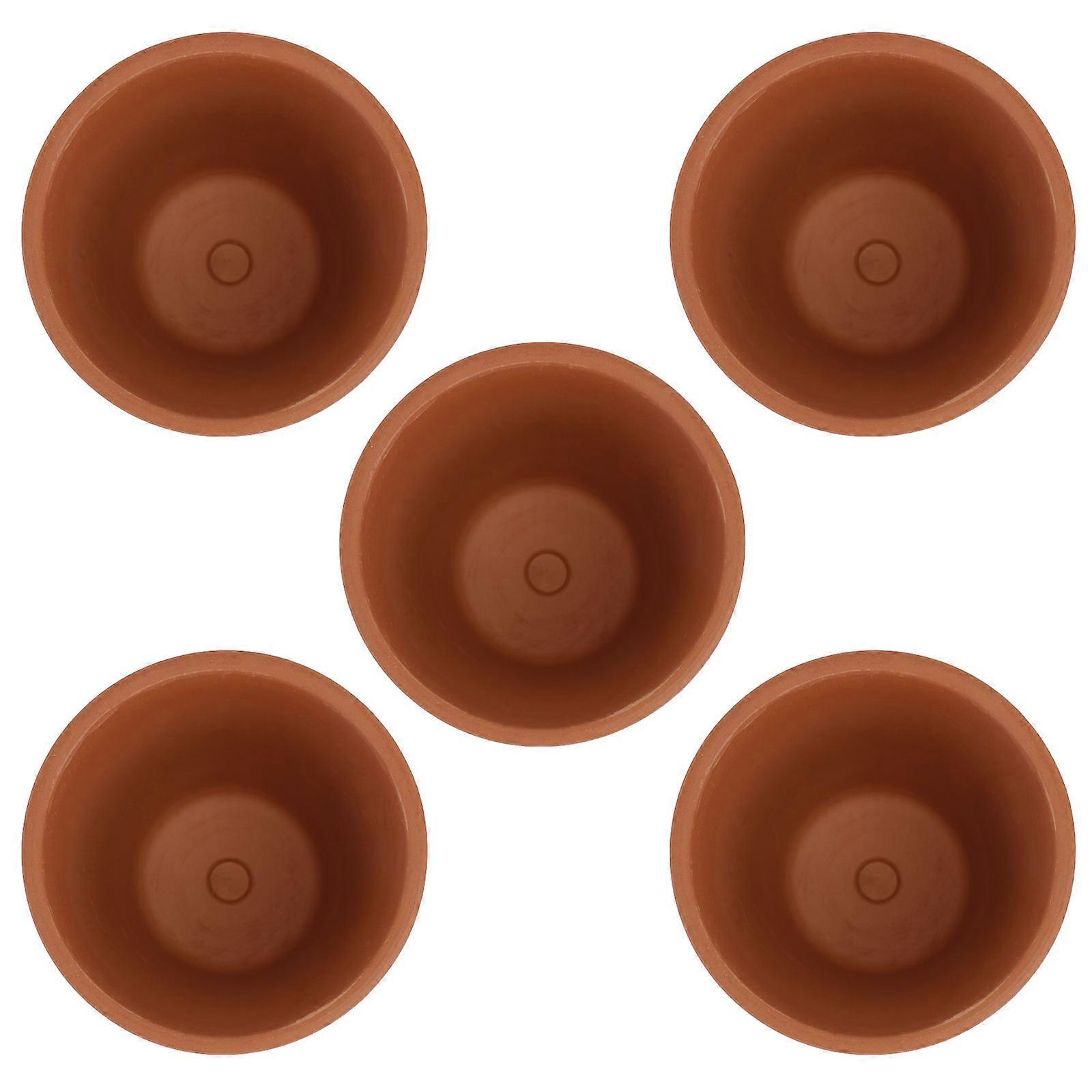 5Pcs Flower Pots with Saucers Planting Containers for Succulents and Garden