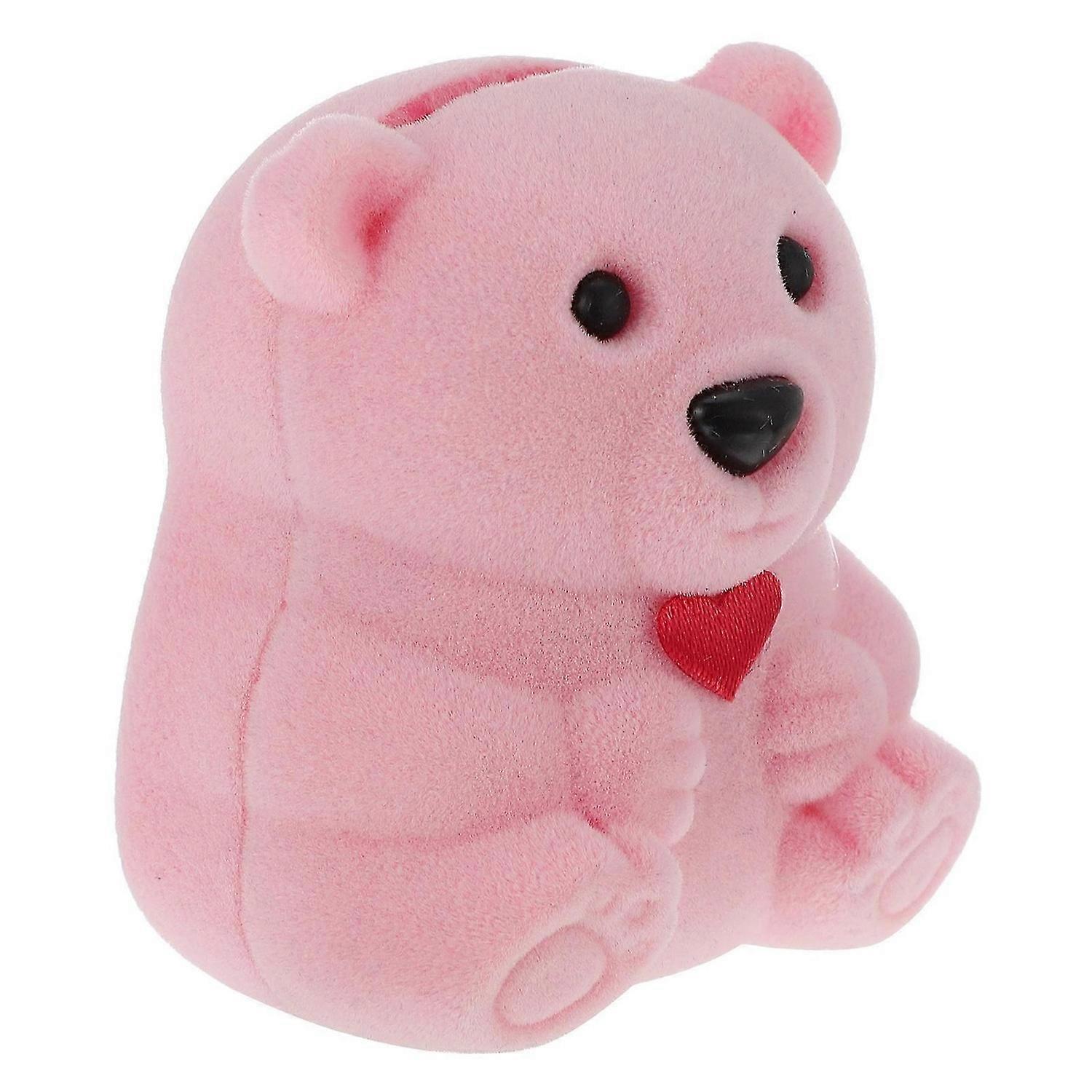 1pc Simulate Bear Shape Ring Boxes Creative Engagement Valentine's Day Ring Case