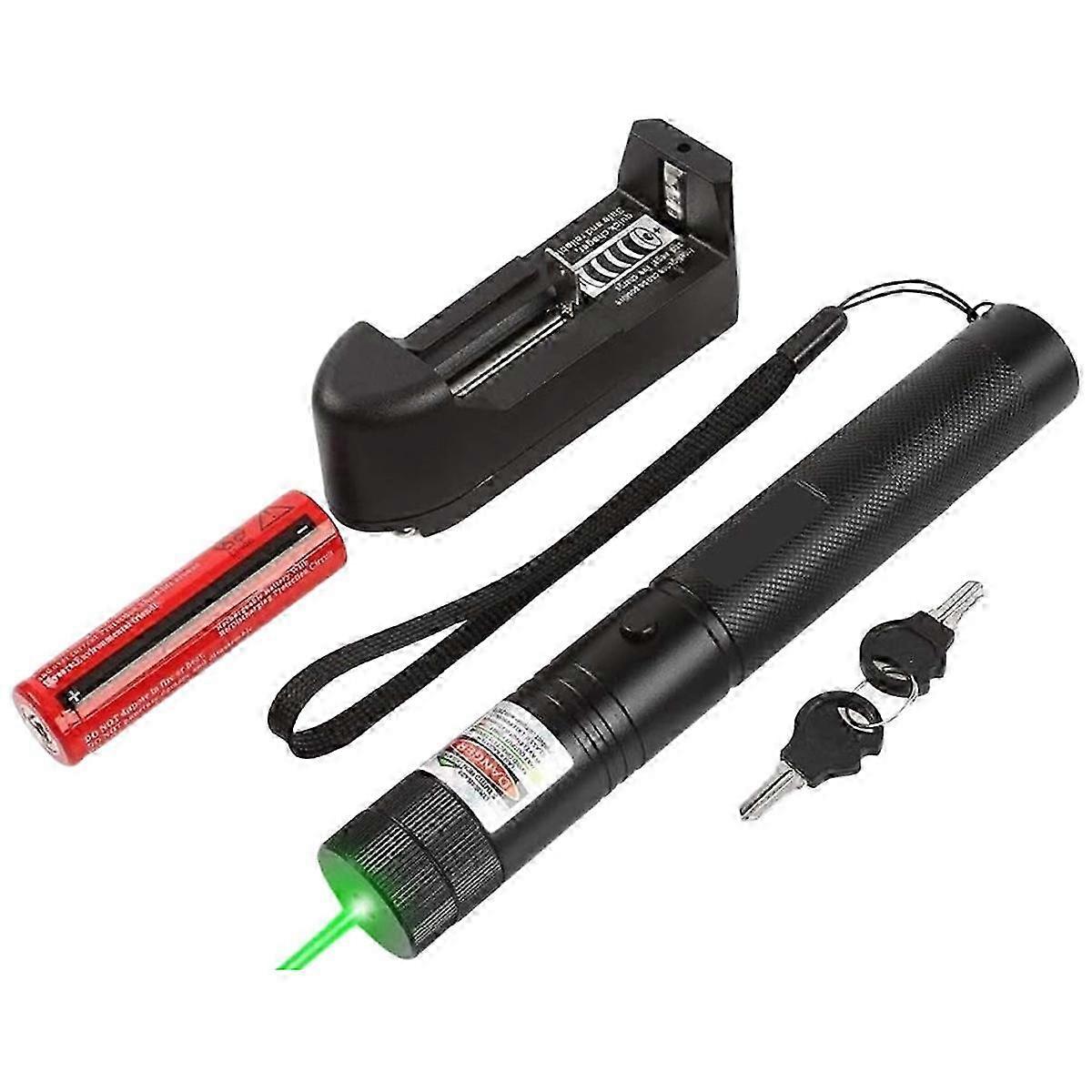 USB Rechargeable Aluminum Alloy Laser Pointer with Long-Range Beam and Focus Adjustment Capabilities