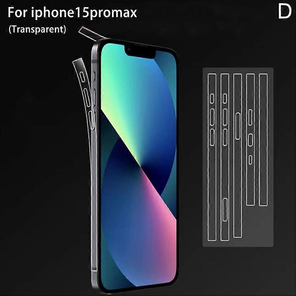 Transparent (D) For iphone15promax$ Applicable to iPhone15ProMax frame film Apple 15plus straight side Pet anti-scratch soft film