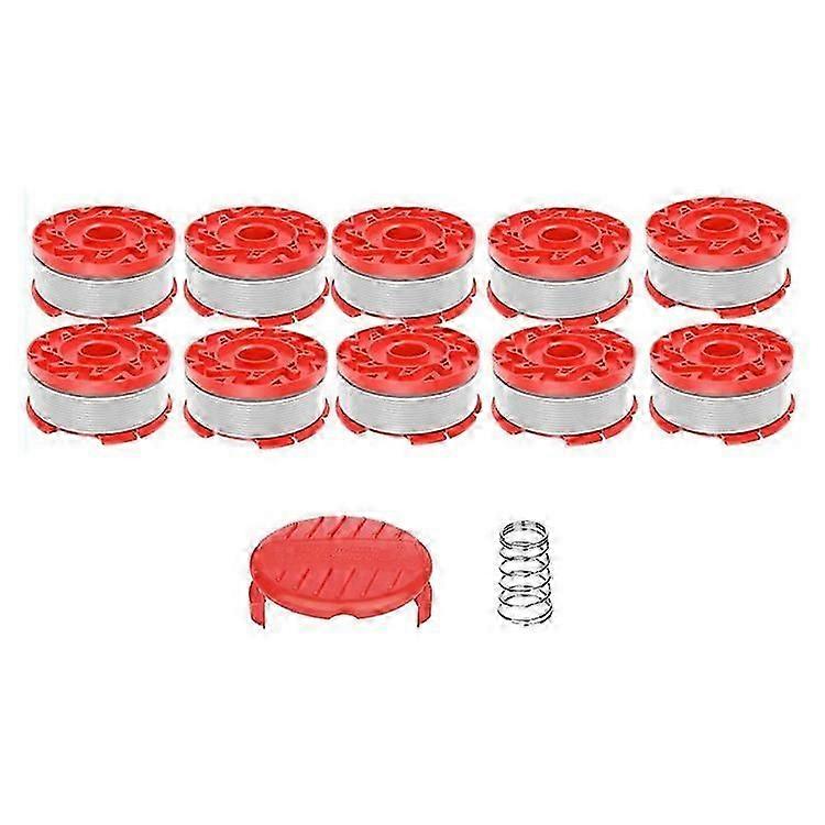 Compatible For Craftsman CMCST900 / CMCST915 Lawn Mower 10 Line Spools + Spool Cap + Spring Set, CMZST065