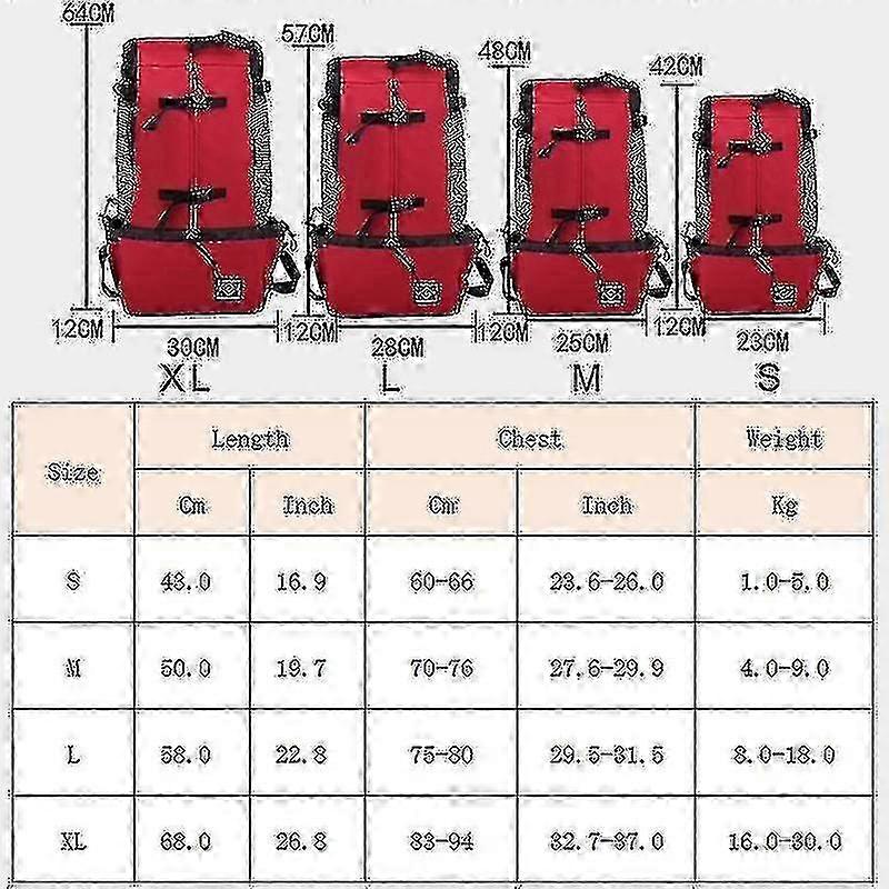 ハイキング用の調節可能な犬用バックパック - 反射トラベルバッグXL 15-28kg - ピンク